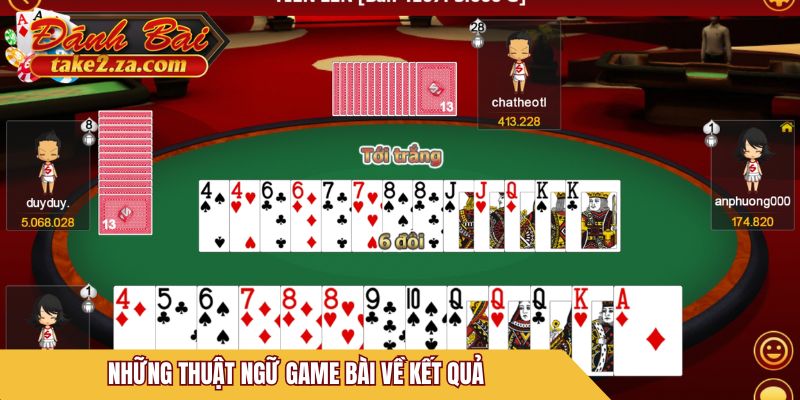 Những thuật ngữ game bài về kết quả