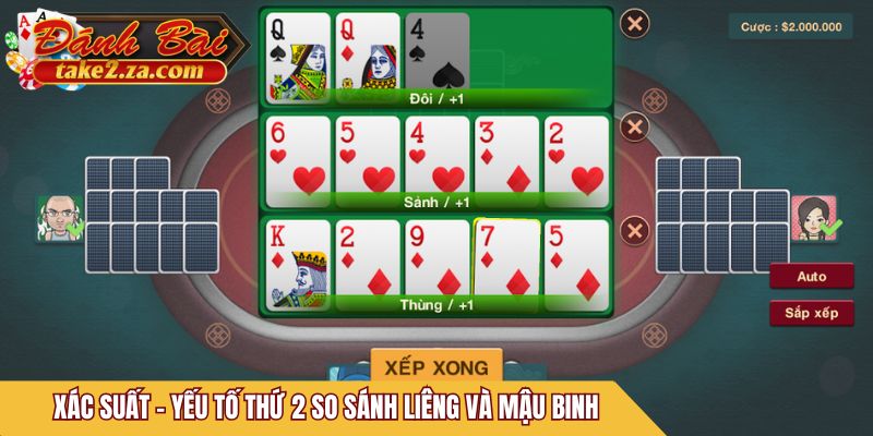 Xác suất - yếu tố thứ 2 so sánh Liêng và Mậu Binh